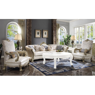 Forde 3 Piece Faux Leather Living Room Set