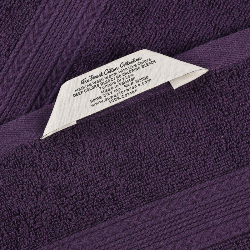 Ensemble de débarbouillettes écologiques à 100% en coton Ringspun Hannu 450 g / m² Hannu, Aubergine