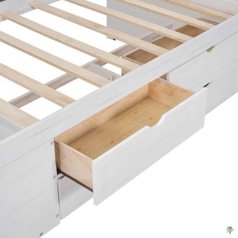 Lit de jour simple avec tiroirs et tablettes