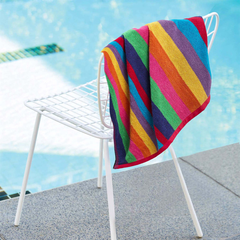 100% Cotton Beach Towel, Blue/Red/Purple/Yellow/Orange/Green
