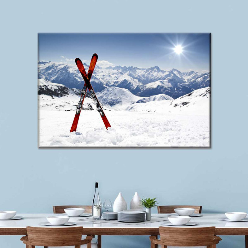 " Red Skis Canvas Print ", 24" H x 36" W x 1.25" D