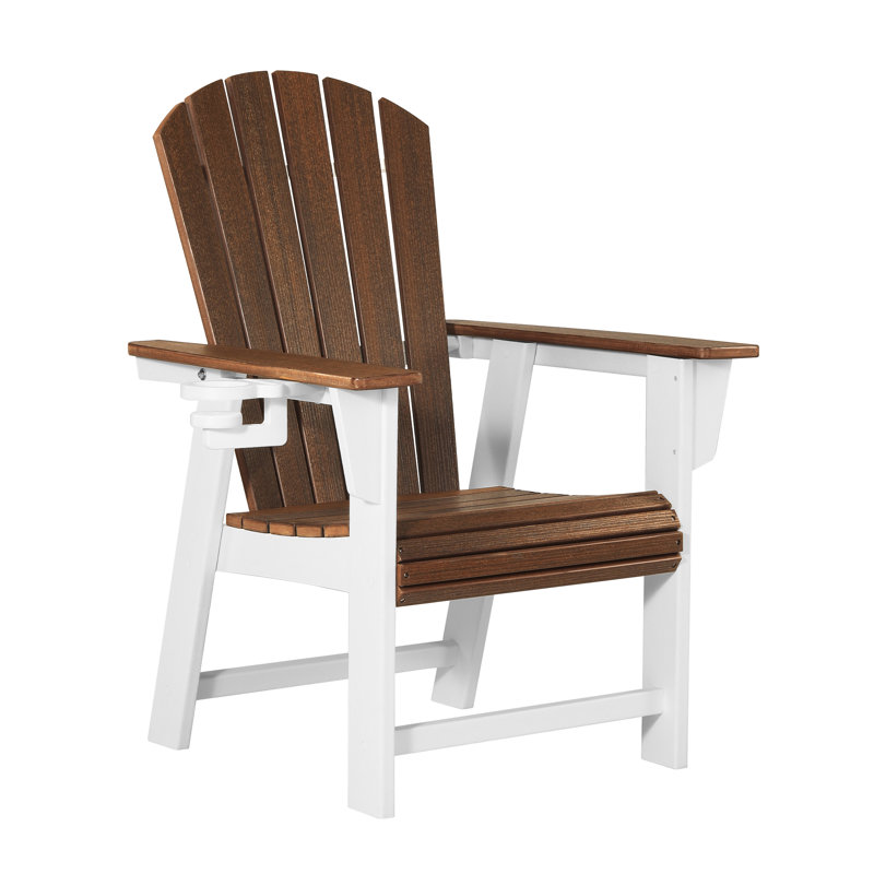Chaise Adirondack Featherstone, blanc, Blanc/noyer
