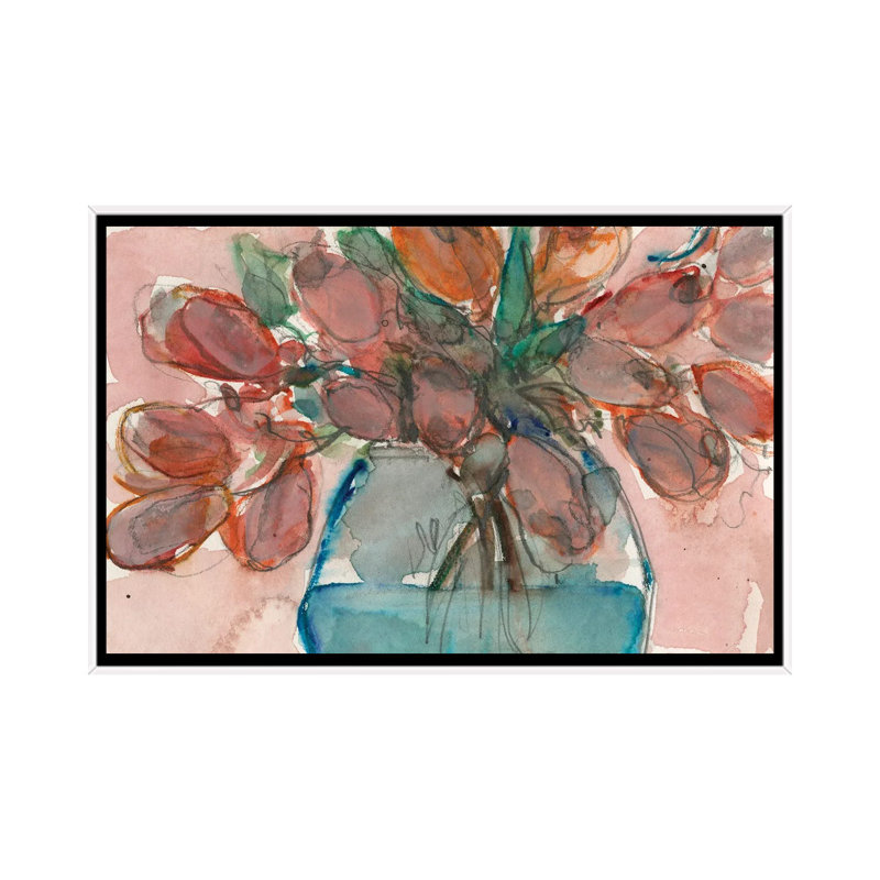 «Elegance Bouquet II», reproduction d'art sur toile encadrée, H 18 po x l 26 po, Toile à cadre flottant sans passe-partout