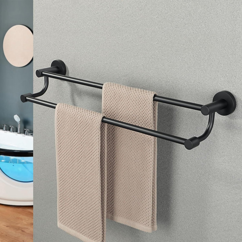 24.3'' 1 Wall Towel Bar, Noir mat