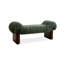 Banc rembourré vert en bois massif-384720808