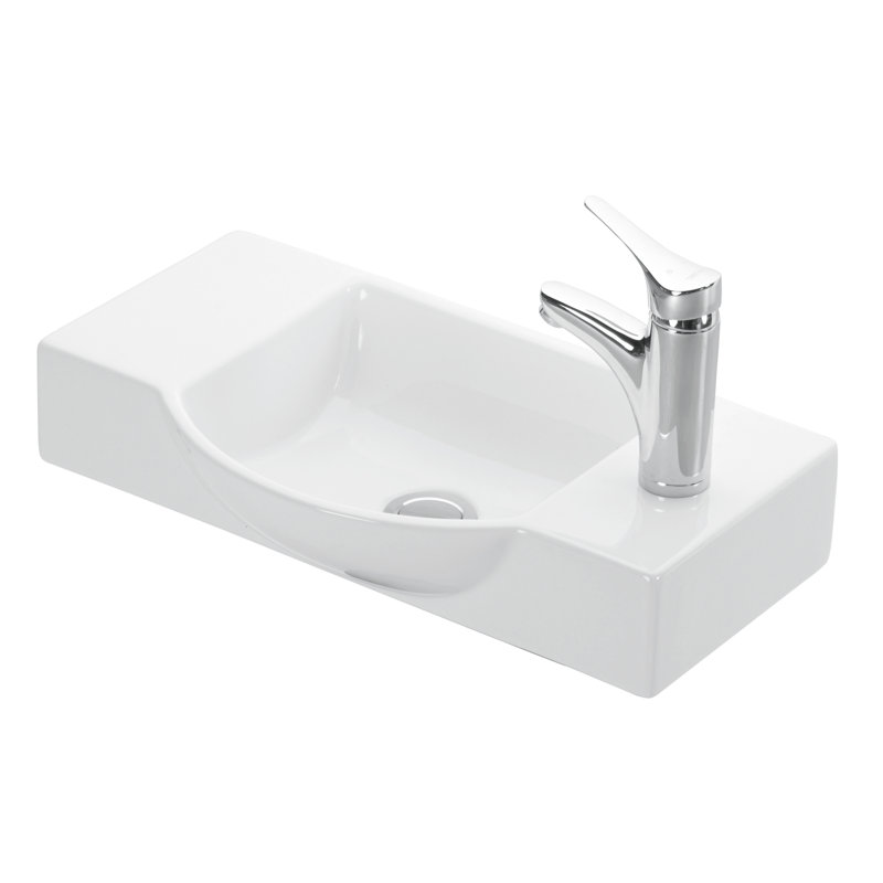 Minimal Ceramic 21.6'' L Bathroom Sink