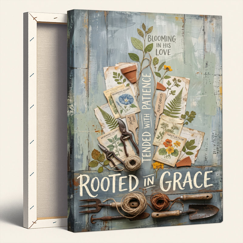 «Gallery Wrap», art mural sur toile pour le salon, la chambre à coucher, le bureau ou le vestibule - décoration murale décorative avec Rooted Grace