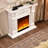 White Solid Wood Electric Fireplace-1714467399
