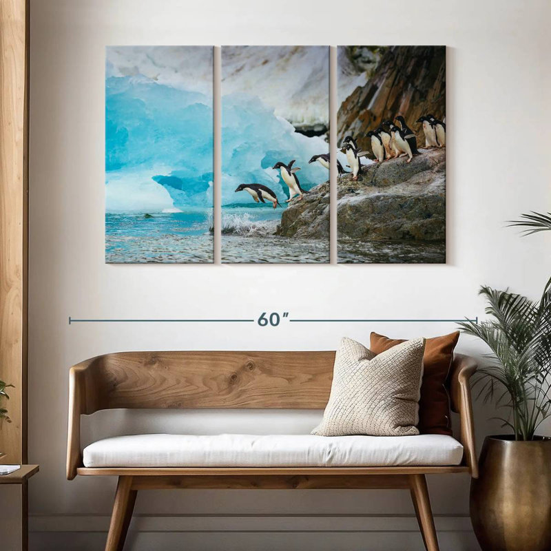 Brampt Diving Penguins, 32" H x 50" W