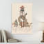 Bohemian Cowgirl Skeleton Rustic Abstract Cactus Animal Landscape Wall Art Print 1 Piece Wrapped Canvas Wall Art-64312386