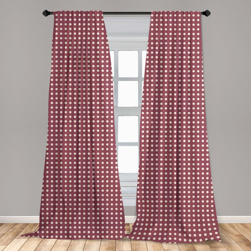 Polka Dots Semi-Sheer Rod Pocket Sliding Panel, 28" x 95"