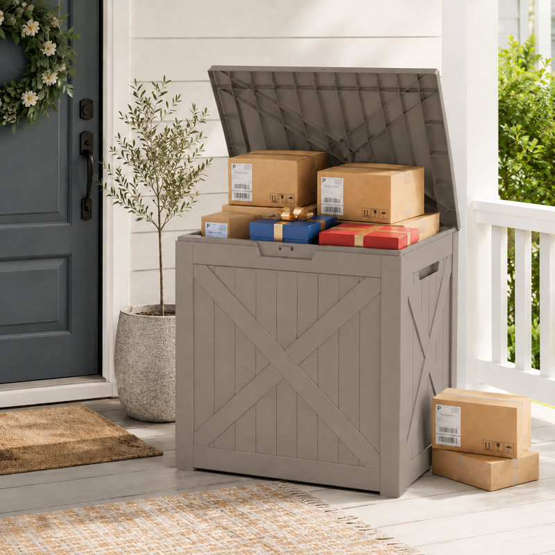 Boîte de rangement d'extérieur 35 gallons imperméable et résistante aux rayons UV
