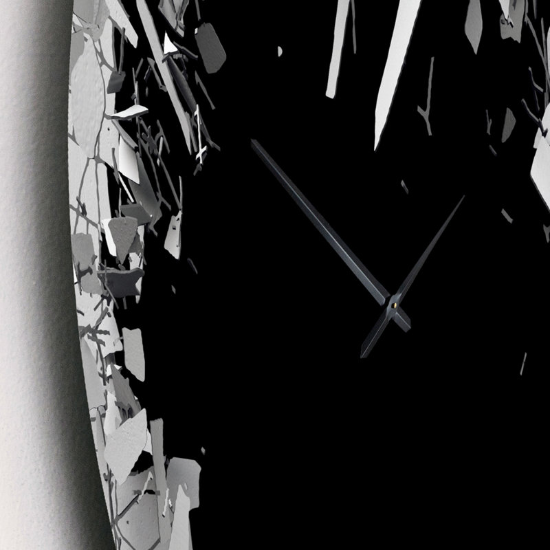 Conception abstraite abstraite de mur brisé - horloge murale moderne, Surdimensionné