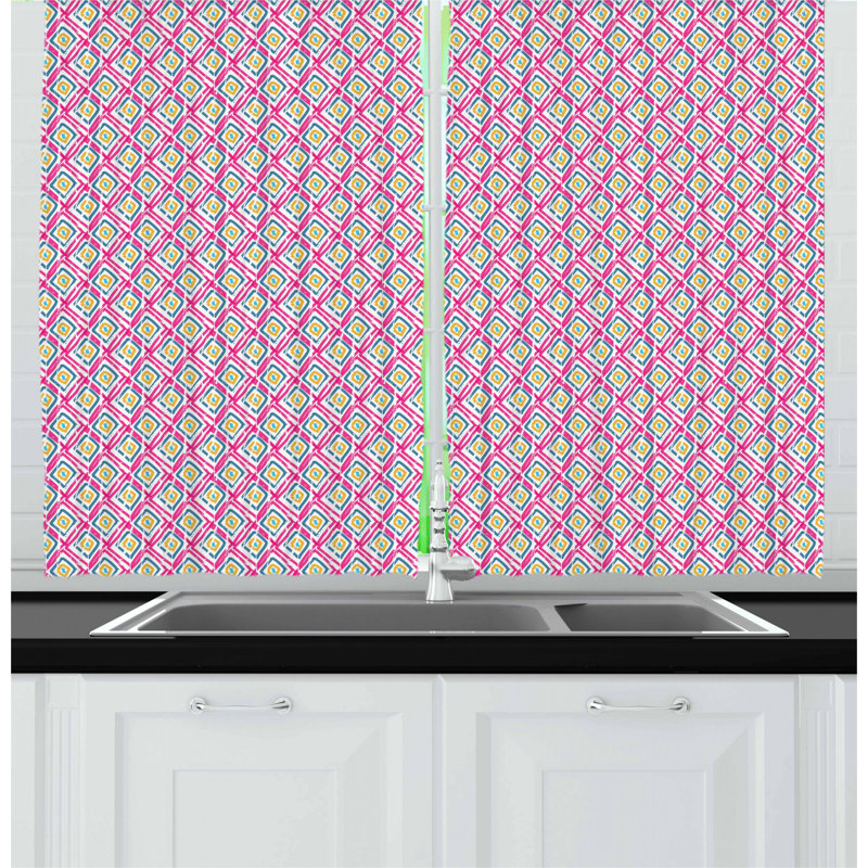 Geometric Tailored Kitchen Curtain