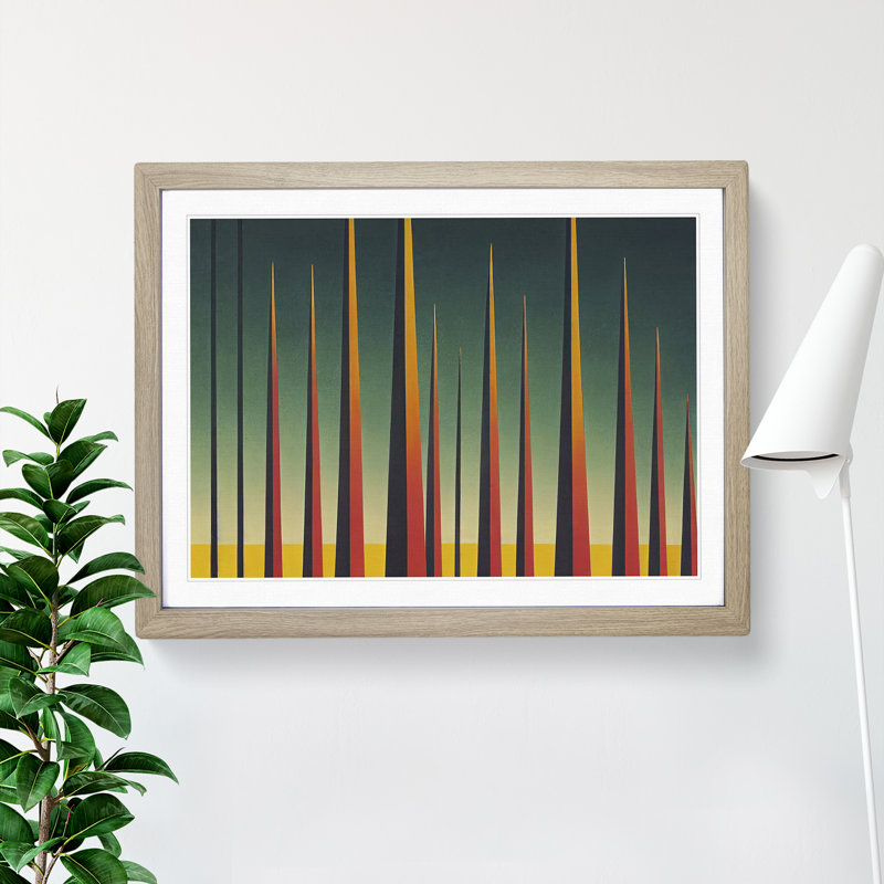 Abstract Pine Tree Forest Vol.1 - Framed Print, 25cm H x 34cm W x 2cm D, Oak