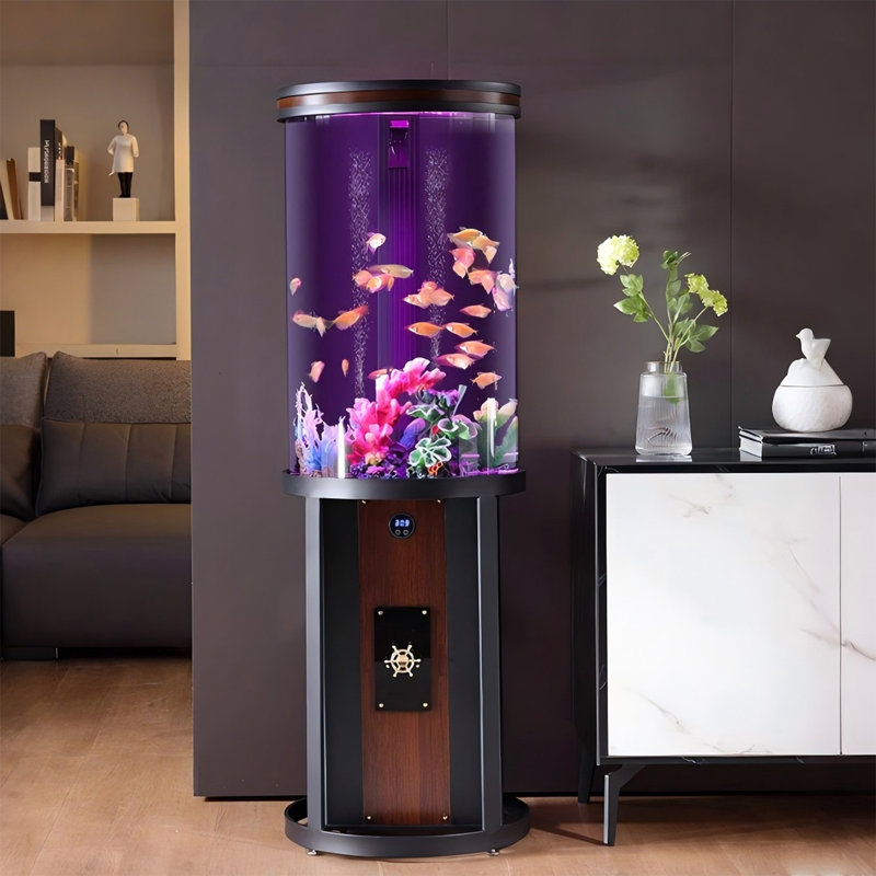 Aquarium 19,29 "cylindrique compact en acrylique, 34,34 gallons (H 58,27 po x l 19,29 po x P 19,29 p