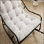 Chaise berçante d'extérieur, coussin confortable, avec coussin épais et doux, pour le salon, la chambre à coucher, la salle de lecture, structure noire avec coussin blanc