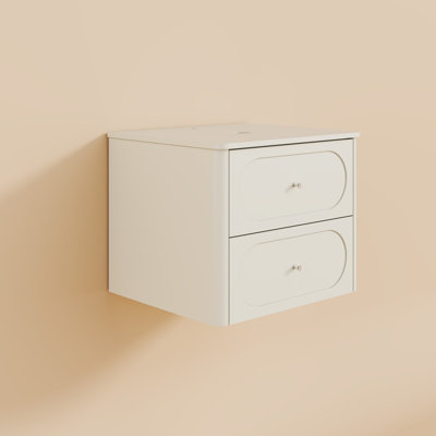 Base de meuble-lavabo mural simple 24 po seulement, conception épurée et bords arrondis