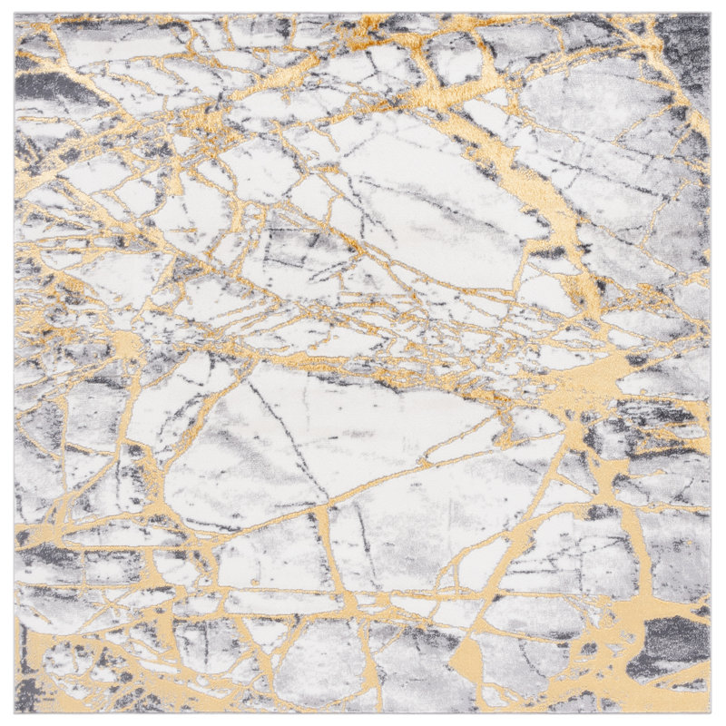 Longver Performance Performance Abstract Rug, Square 6'7"