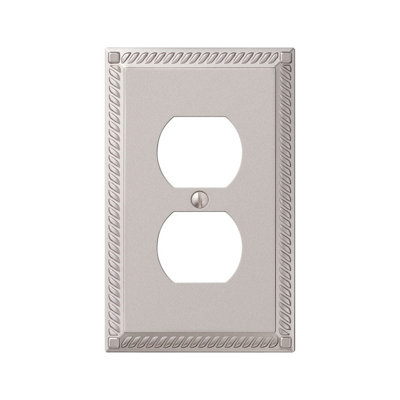Amerelle Georgian Satin Nickel 1 gang Die-Cast Metal Duplex Wall Plate 1 pk