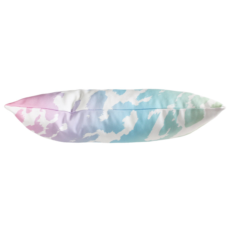 Animal Print Reversible Throw Pillow, Pastel Gradient