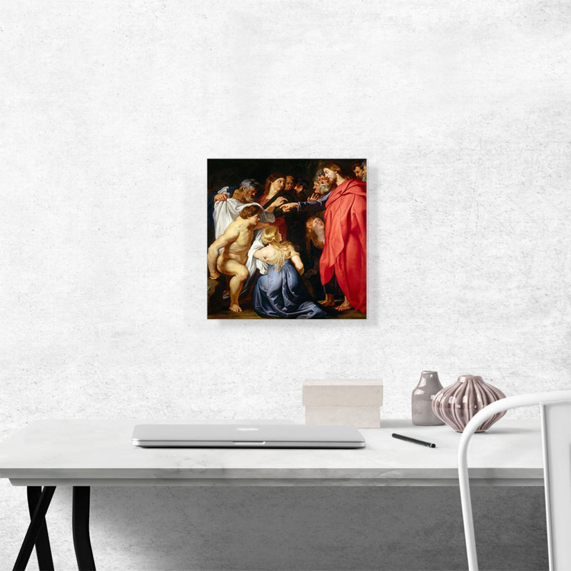 «The Resurgion of Lazare» par Peter Paul Rubens, reproduction d'art sur toile tendue, H 12 po x l 12 po x P 0,75 po