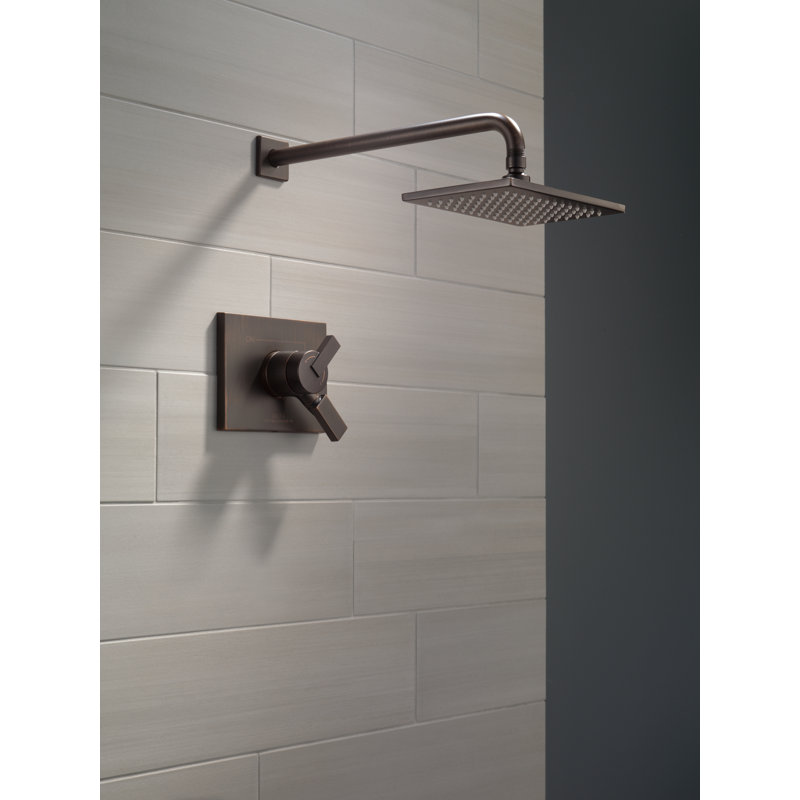 Ensemble de garniture de douche à double fonction Vero 17 Series avec pomme de douche à jet simple Touch-Clean, bronze vénitien (valve non incluse)