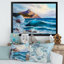 «Beautiful Blue Ocean Sunset And Waves II» - Décoration murale en toile nautique et côtière