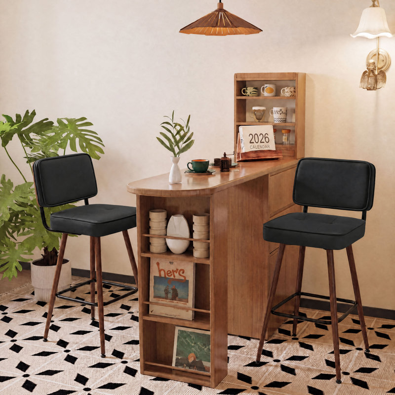 Tabouret de bar en similicuir, Black