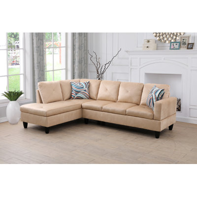 Canapé modulaire, canapé et méridienne en forme de L crème beige faisant face à la gauche