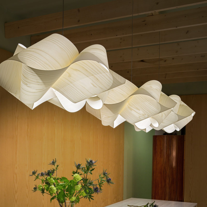 Luminaire suspendu Swirl par Ray Power, Ivoire blanc, E26, Noir mat