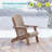 Weather Resistant HDPE Folding Adirondack Chair with Cup Holder, Easy Assemble Outdoor Adirondack Chair for Patio, Yard and Pool-1926358227