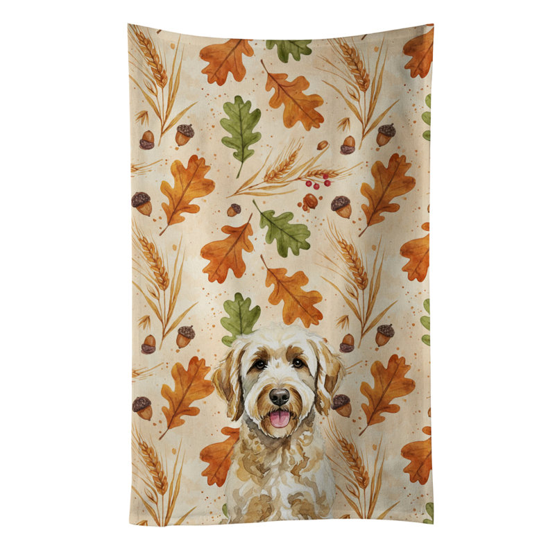 Labradoodle Heirloom Fall Kitchen Towel, Labradoodle
