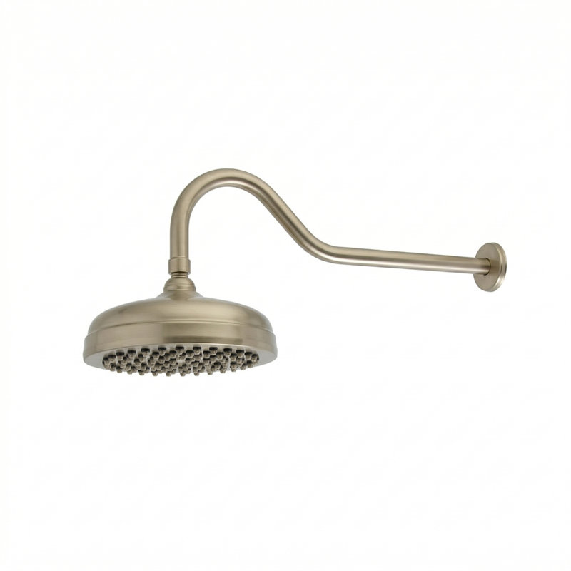 Gooseneck Showerhead 8" Diameter with 2.5 GPM, Matte Nickel