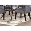 Ensemble de salle à manger moderne et classique en bois naturel Table de salle à manger ronde 4X Chaises d'appoint en tissu gris anthracite