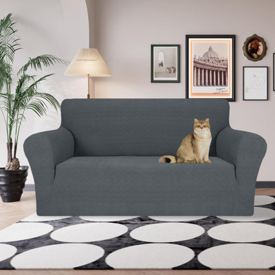 Stretch Loveseat Slipcovers 1 Piece Love Seat Sofa Cover Spandex 2 Seater Couch Covers Universal Furniture Protector With Elastic Bottom (Medium, Teal -  Latitude Run®, 75E4F55A2B4F4D498C7DFB7F0CF8B7DC