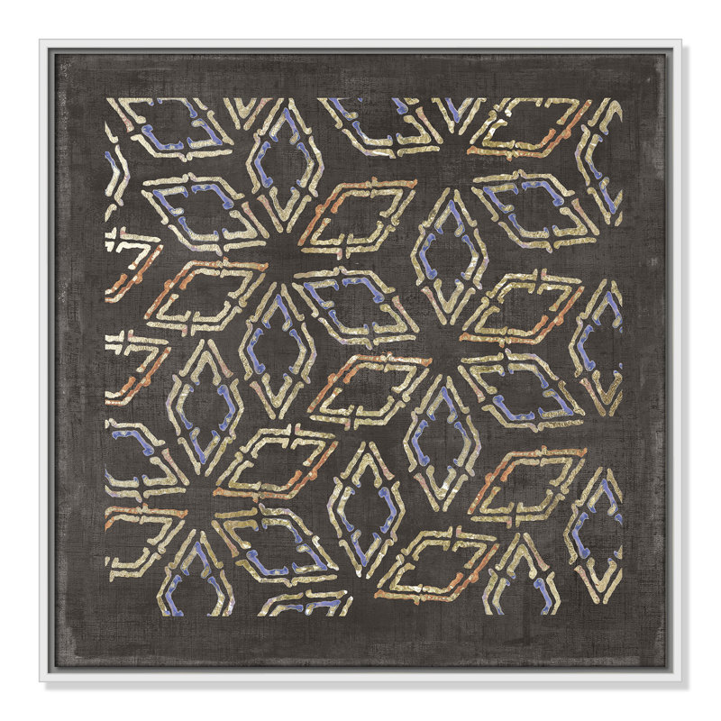 «Golden Folklore I» par Aimee Wilson, Blanc, H 25,5 po x l 25,5 po