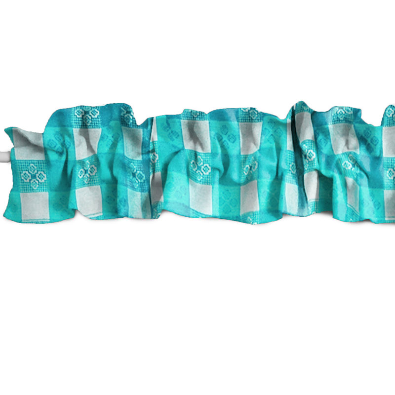 Cantonnière en popeline, L 9 po x L 120 po, Turquoise