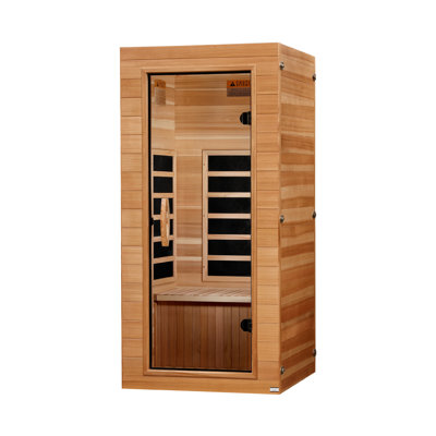 Sauna dynamique pour 1 personne ultra faible EMF FAR infrarouge (COMPACT) en cèdre transparent du Pacifique