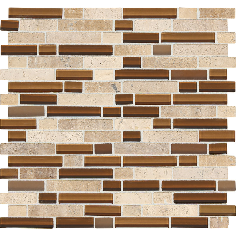 Carrelage mosaïque aléatoire en verre et en pierre de 5/8 po x Itona Tile (ensemble de 10) (10,00 pieds carrés par carton)