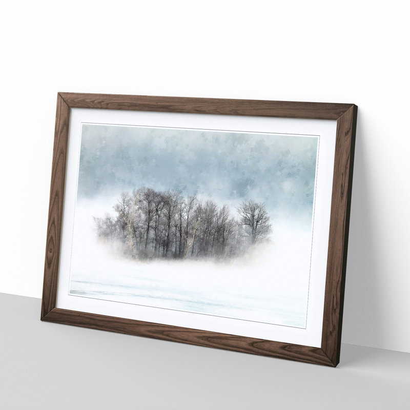 An Island Of Trees - Picture Frame Painting Print, 24cm H x 33cm W x 2cm D, Walnut