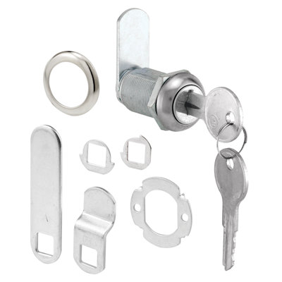 Prime-Line Drawer and Cabinet Lock  Secure Important Files and Drawers, 1 1/8 In., Diecast Stainless Steel, Fits on 13/16 In. Max Panel Thickness (Single Pack)