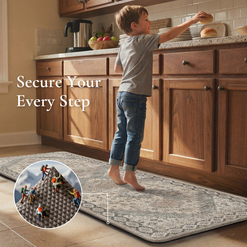 Anti-Fatigue Anti-Slip Waterproof Kitchen Mat, Runner 17" x 59" + 17" x 30", Brown