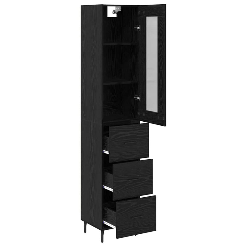 34.5cm Sideboard, Black Oak