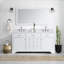 Plateau de meuble-lavabo double 73 po en pierre reconstituée avec lavabo