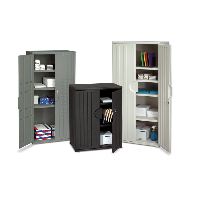 36'' Wide 2 - Shelf Storage Cabinet, Black