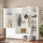 4-in-1 Hall Tree With Padded Bench, 4 Hooks, 3 Drawers And Adjustable Storage Shelves-2046430717