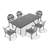 7-Piece Set Of Cast Aluminum Patio Furniture With Brown Cushions (Same As:W1710S00498 )