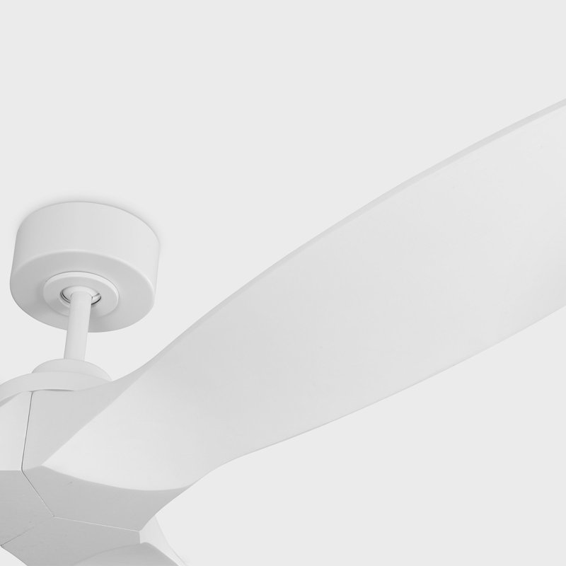  Ventilateur de plafond intérieur Collins Smart 70 avec tige filetée, pales blanc mat et télécommande portable, Blanc mat