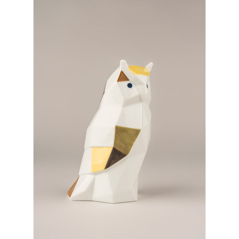 Origami Owl Figurine, White/Green